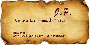 Janecska Pompónia névjegykártya